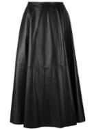 Drome Mid-rise A-line Skirt, Women's, Size: Small, Black, Lamb Skin/cupro