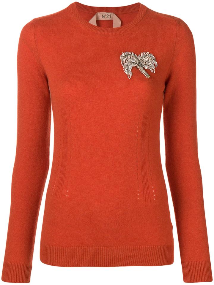 No21 Cashmere Embellished Jumper - Yellow & Orange