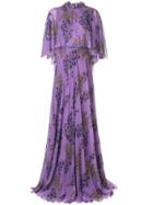 Giambattista Valli Floral Flared Maxi Dress - Purple