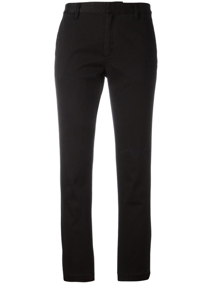 Saint Laurent Cuffed Chinos, Women's, Size: 28, Black, Cotton/spandex/elastane