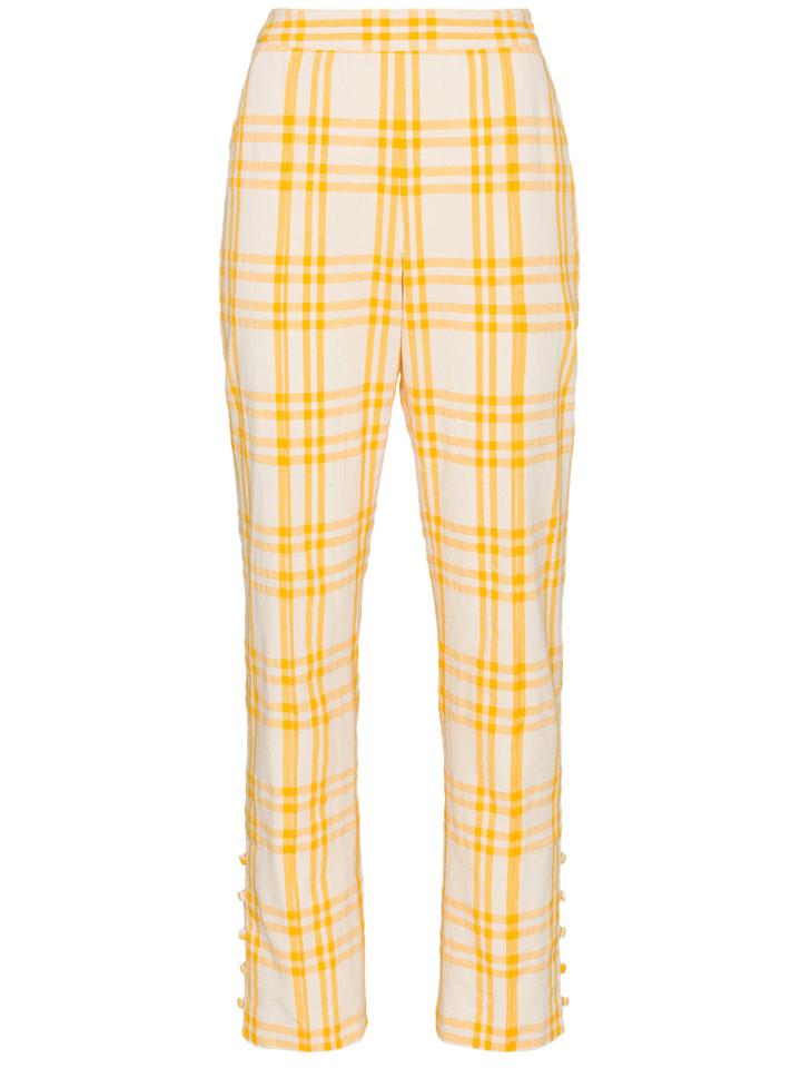Rosie Assoulin Oboe Check Trousers - Yellow & Orange