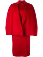 Agnona Double-breasted Oversized Coat, Women's, Size: 38, Red, Cupro/wool/cashgora