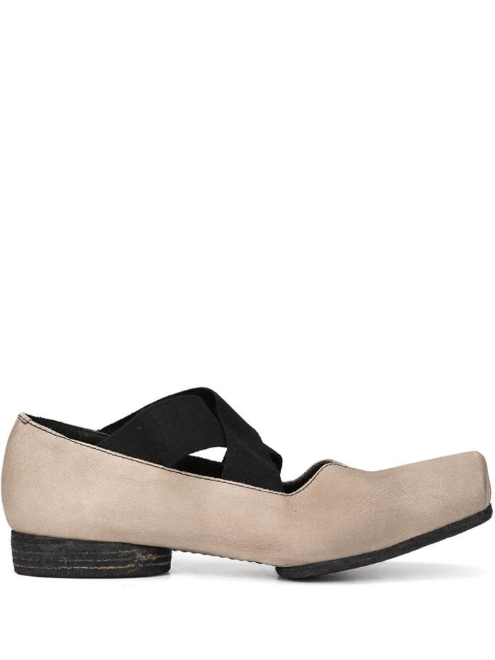 Uma Wang Cross Strap Ballerina Shoes - Grey