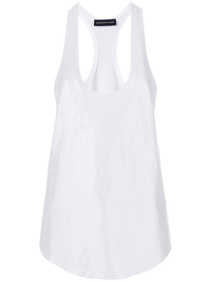 Alexandre Vauthier Embellished Tank Top - White