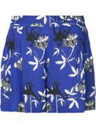 Markus Lupfer Printed High-waisted Shorts - Blue