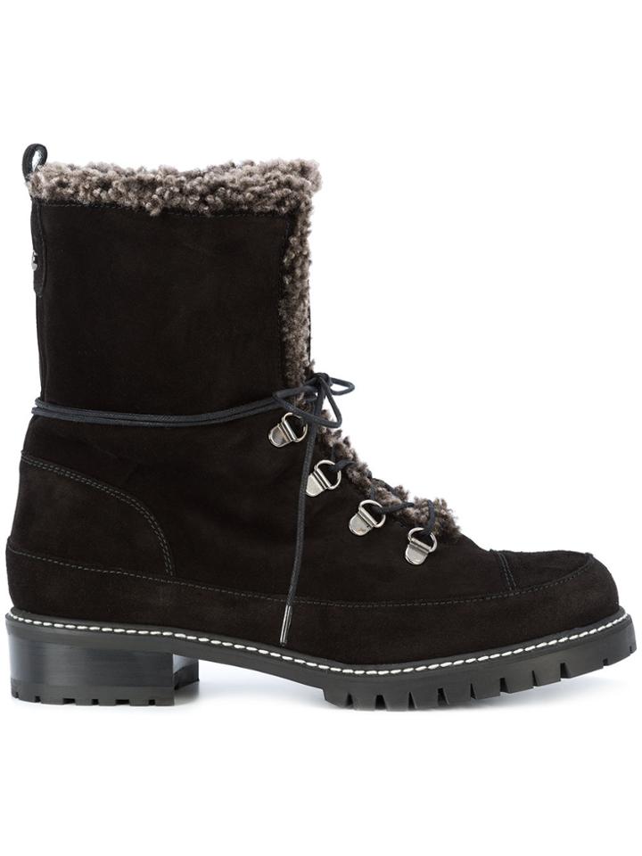 Stuart Weitzman Luge Hiking Boots - Black