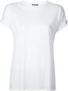 Balmain Crewneck T-shirt, Women's, Size: 36, White, Linen/flax/viscose