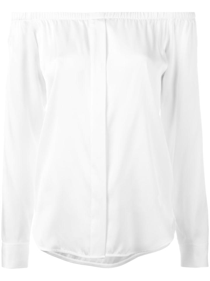 Dkny - Off-shoulder Top - Women - Silk/spandex/elastane - S, White, Silk/spandex/elastane