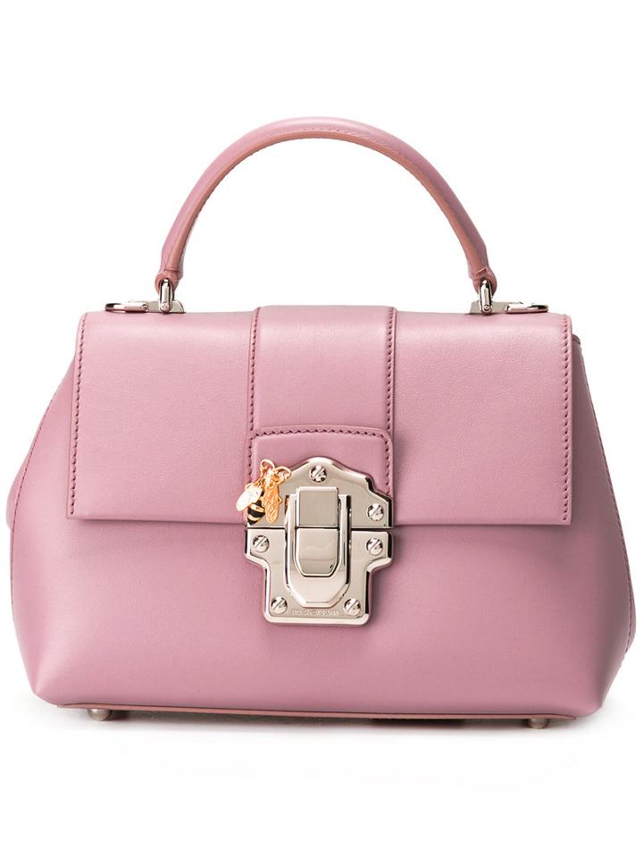 Dolce & Gabbana - Lucia Tote - Women - Leather/brass - One Size, Pink/purple, Leather/brass