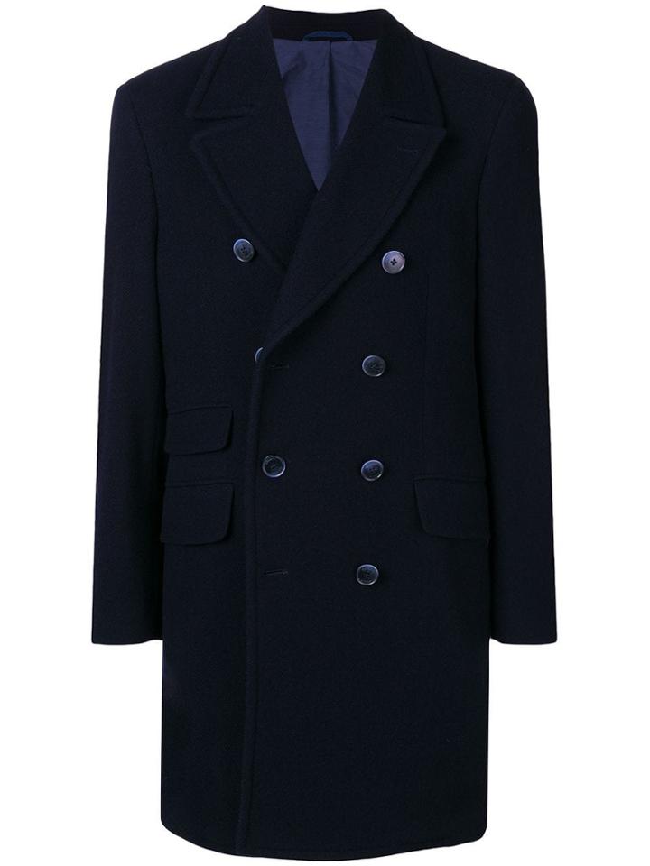 Hackett Double Breasted Coat - Blue