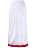 Lacoste Two-tone Pleated Midi Skirt - White