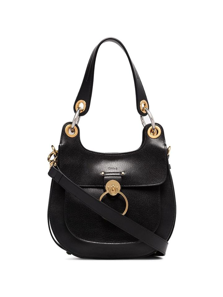 Chloé Black Tess Hobo Small Leather Shoulder Bag