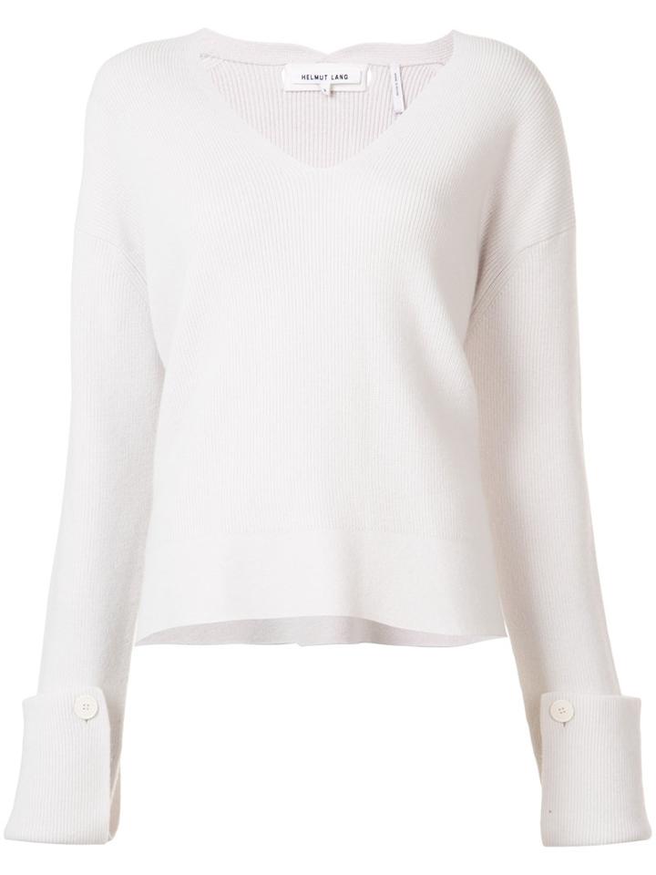 Helmut Lang Ribbed Sweater, Women's, Size: Small, White, Cotton/wool/cashmere