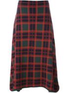 Cédric Charlier Knitted Tartan Jacquard Skirt