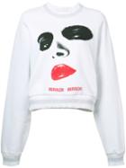 Off-white Face Print Sweatshirt, Women's, Size: Xs, White, Cotton