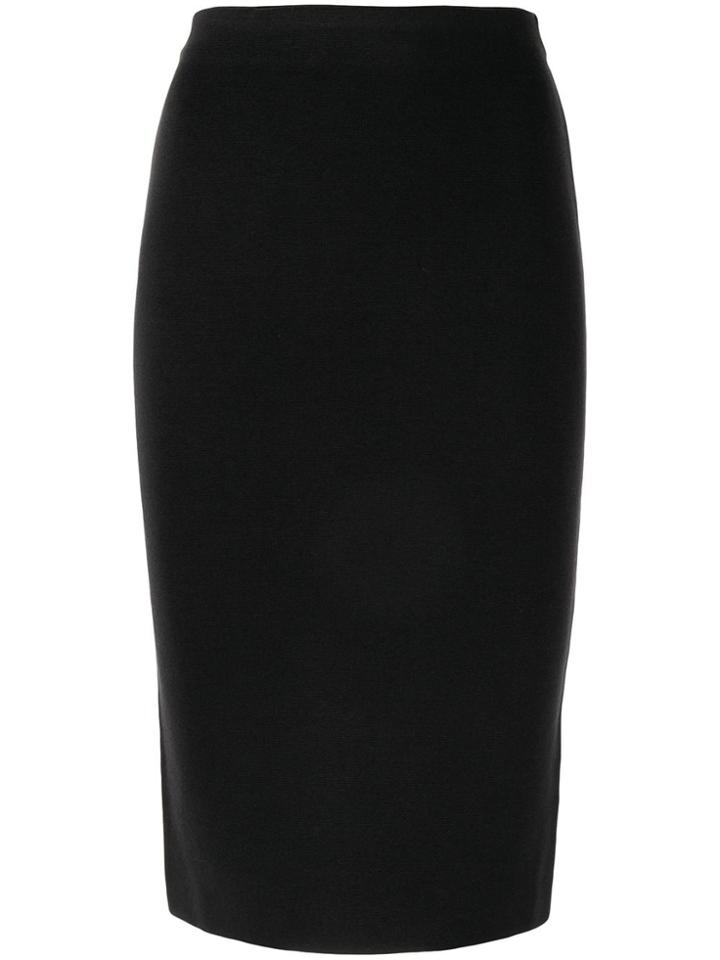Shanghai Tang Stretch Knit Pencil Skirt - Black