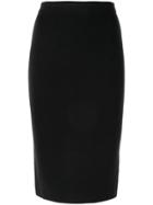 Shanghai Tang Stretch Knit Pencil Skirt - Black