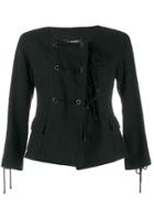 Chanel Vintage 2007's Collarless Lace-up Jacket - Black