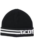 Gcds Logo Intarsia Knit Hat - Black