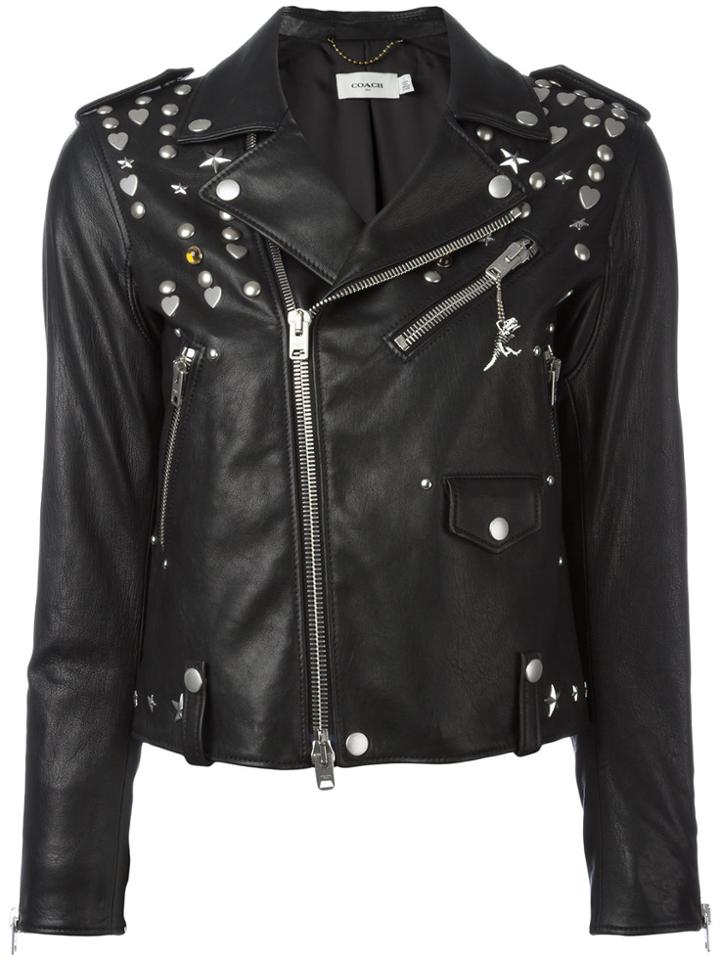 Coach Multi-studded Biker Jacket - Black