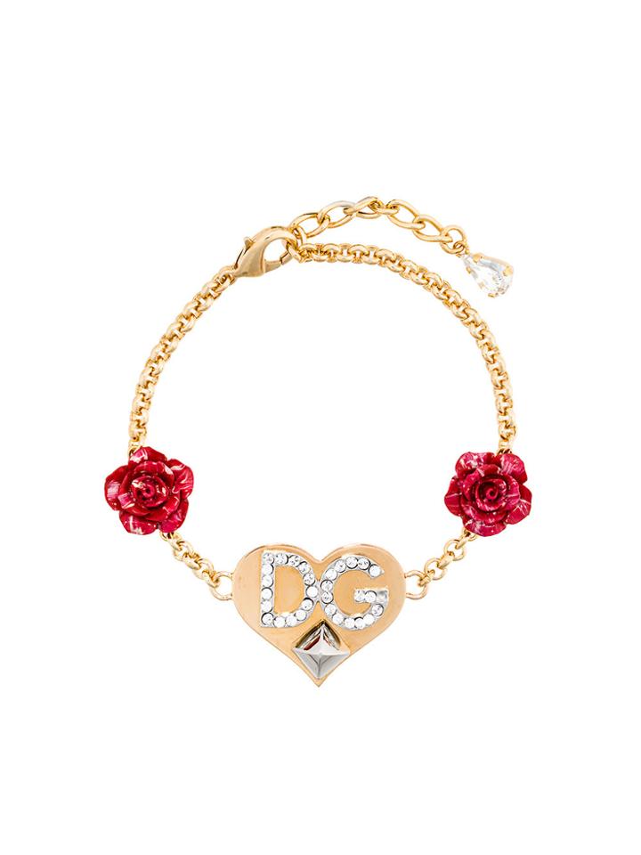 Dolce & Gabbana Heart Logo Charm Bracelet - Metallic