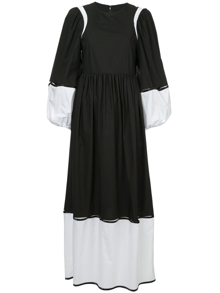 Irene Contrast Panel Sasha Maxi Dress - Black