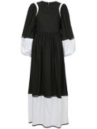 Irene Contrast Panel Sasha Maxi Dress - Black