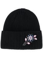 Markus Lupfer Jewelled Flower Beanie - Black