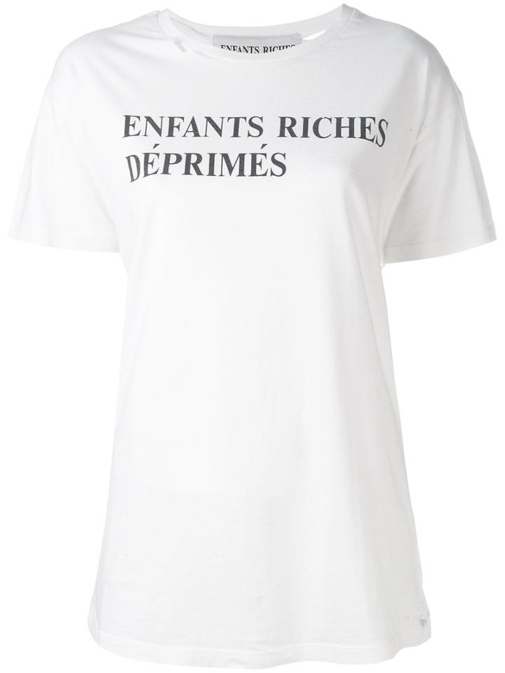 Enfants Riches Deprimes - Slogan Print T-shirt - Women - Cotton - Xs, White, Cotton
