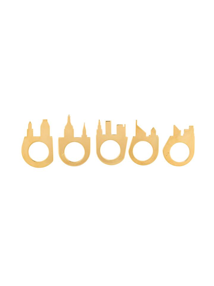 Catalina D'anglade Madisson Five-ring Set - Yellow & Orange