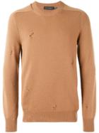 Alexander Mcqueen - Distressed Jumper - Men - Cashmere - L, Nude/neutrals, Cashmere