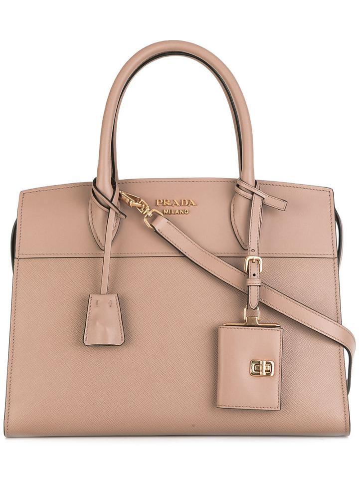 Prada Esplanade Tote, Women's, Nude/neutrals, Patent Leather