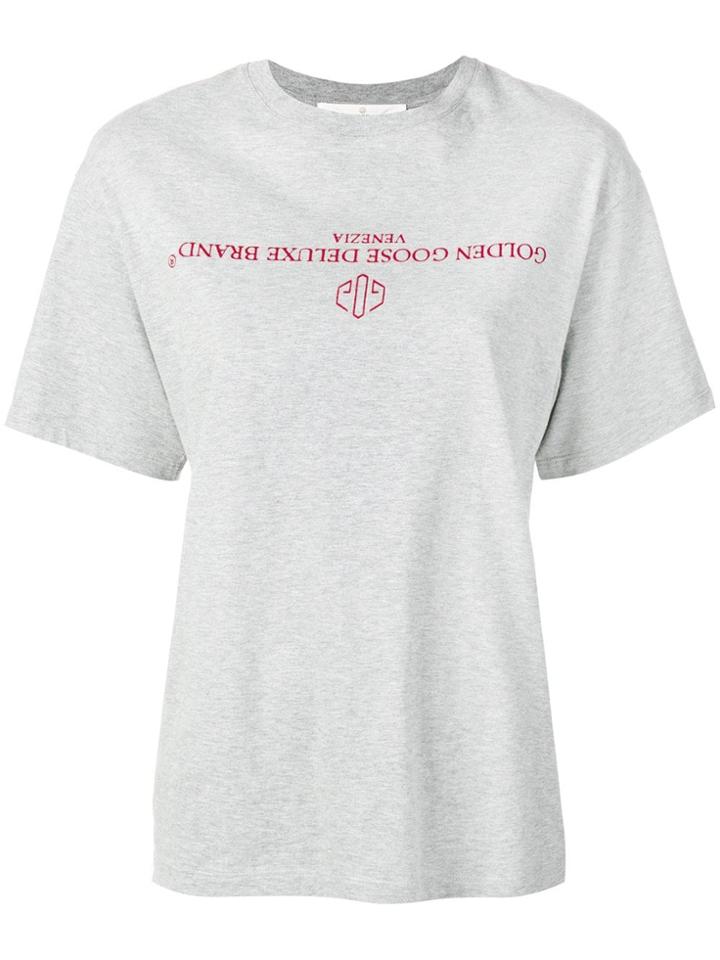 Golden Goose Deluxe Brand Upside Down Logo T-shirt - Grey