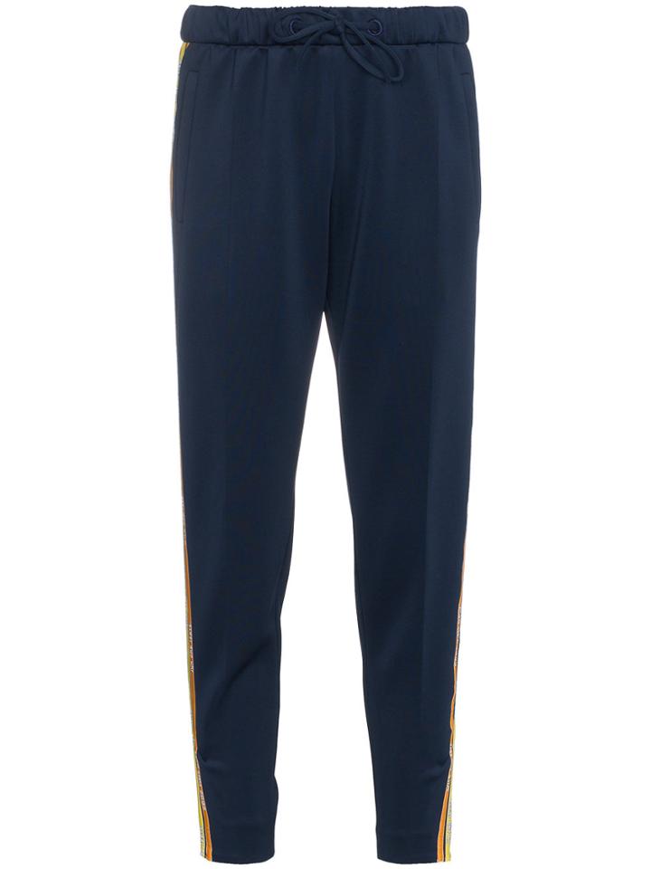 Mira Mikati Four Stripe Drawstring Track Pants - Blue