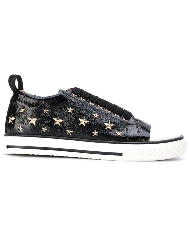 Red Valentino Star Studded Lace-up Sneakers - Black
