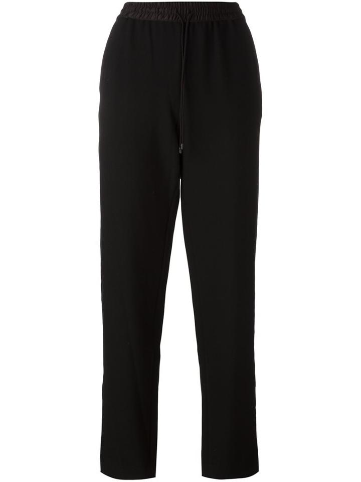 Elizabeth And James Stripe Appliqué Trousers, Women's, Size: Small, Black, Polyester/spandex/elastane/viscose