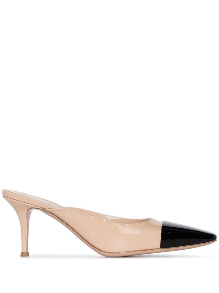 Gianvito Rossi Two-tone 70mm Mules - Neutrals