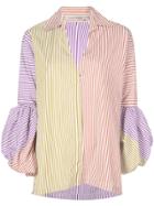 Silvia Tcherassi Mixed Stripe Puff Sleeve Shirt - Multicolour