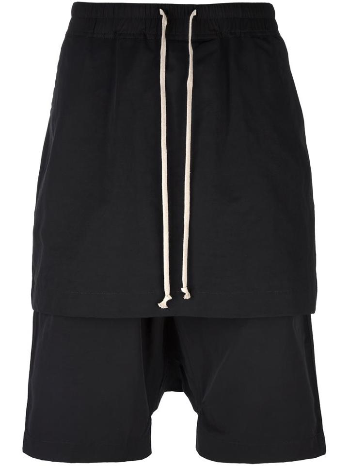 Rick Owens Drkshdw Draped Drop Crotch Shorts