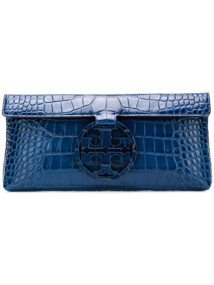 Tory Burch Miller Embossed Clutch - Blue