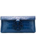 Tory Burch Miller Embossed Clutch - Blue