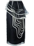 Antonio Marras Swirl Pattern Skirt, Women's, Size: 42, Black, Polyester/viscose