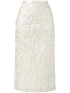 Rochas - Floral Brocade Pencil Skirt - Women - Silk/polyamide/polyester - 38, Women's, Grey, Silk/polyamide/polyester