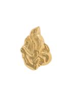 Yves Saint Laurent Vintage Hammered Heart Brooch - Gold
