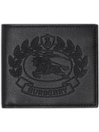 Burberry Embossed Crest Leather International Bifold Wallet - Black