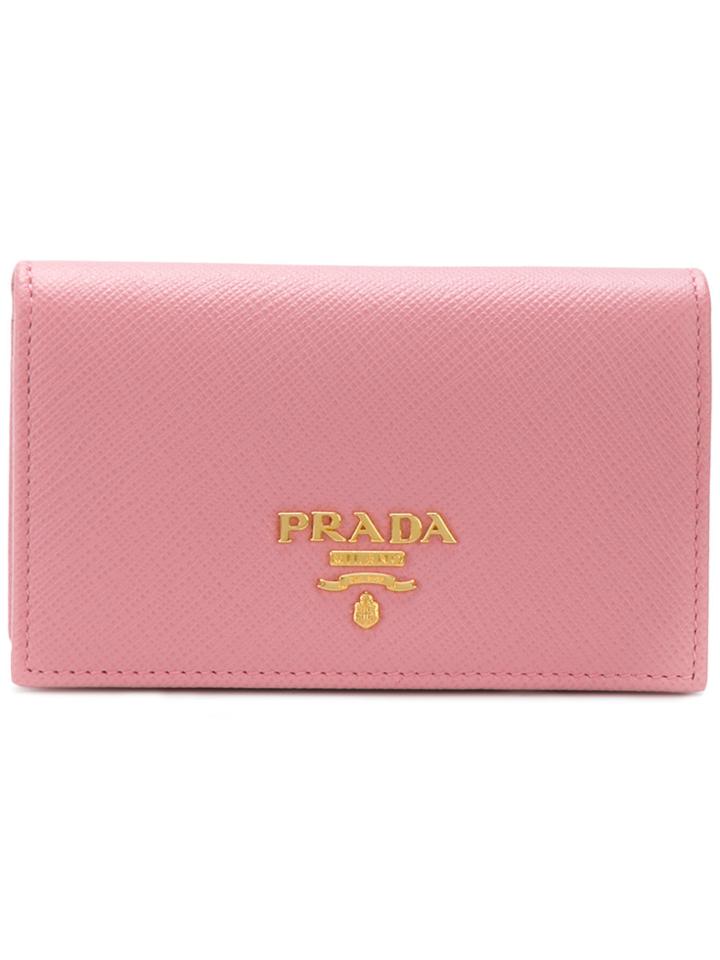 Prada Foldover Top Cardholder - Pink & Purple