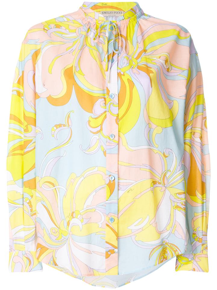 Emilio Pucci Printed Shift Blouse - Yellow & Orange