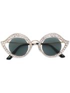 Gucci Eyewear Studded Cat Eye Sunglasses - Metallic
