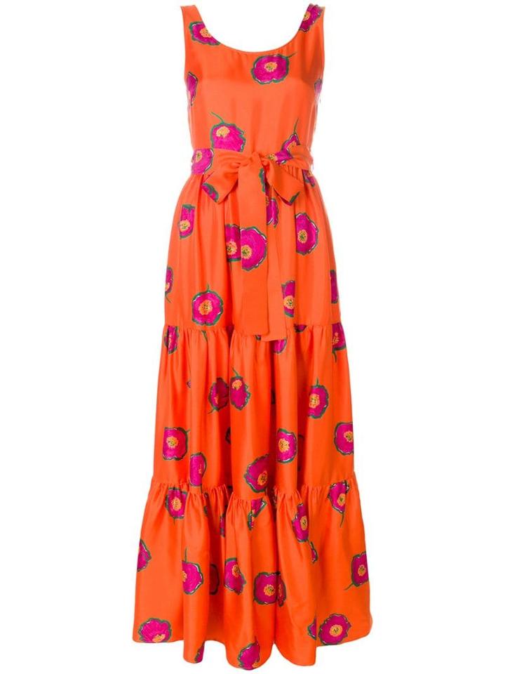 La Doublej Sleeveless Printed Dress - Orange