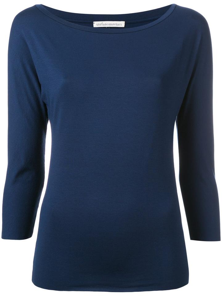 Stefano Mortari Plain Sweatshirt, Women's, Size: 44, Blue, Viscose/spandex/elastane